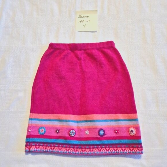 Hanna Andersson girls size 100 or 4 knit skirt with tiny flowers VGUC - Picture 4 of 6
